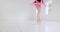 Ballet, dance and dancer studio with a student getting ready for fitness and workout in a studio. Ballerina performance