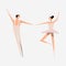 Ballet dancer and Ballerina. Ballet dance. Slender figures.