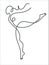 Ballet dancer or ballerina outline drawing, continuous line art