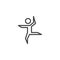 Ballet dancer dancing line icon