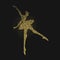 Ballet dancer girl silhouette gold glitter splash