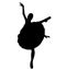 Ballet dancer jumping with tutu ballet dress, lottie. silhouette