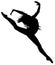 Ballet dancer jumping with tutu ballet dress, lottie. silhouette