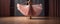 Ballet dancer in pink tulle ballet tutu dress