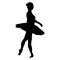 Ballet dancer silhouette on white background