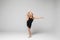 Ballet dancer woman dance black on white background