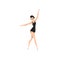 Ballet dancer, young professional ballerina dancing classical dance vector Illustration on a white background