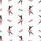 Ballet dancers seamless pattern. Vector ballerinas.