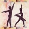 Ballet. Dancing silhouette on vintage background