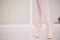 Ballet feet, legs or tiptoe of an elegant dancer dancing in a dance studio practicing for a performance. Closeup of a