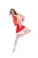 Ballet female dancer in red Christmas style