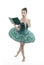 Ballet girl with book. Small girl study and train, education. Small ballerina reading book. She is in love with ballet