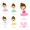 The Ballet Girl cute Activity cartoon design vector