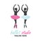 Ballet logo for ballet school. vector illustration
