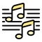Ballet music notes icon vector flat