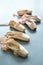 Ballet pointe shoes on the floor.