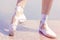 Ballet shoes for dancing shod on their feet dancer girls