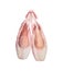 Ballet shoes. Watercolor hand painted illustration isolated on white background.