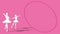 Ballet Sports drawing and Geometric Oval shapes Pink Background