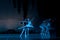 Ballet on the stage in the theater. The play of Tchaikovsky Swan Lake.