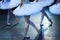 Ballet swan lake. statement. Ballerinas in the movement.