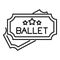 Ballet ticket icon outline vector. Theater concert opera