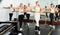 Ballet troupe choreographic dance in class