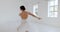 Ballet woman spinning dance in studio for creative art, theatre concert and stage performance. Young ballerina, dancer