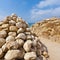 Ballista stones in the Apollonia in Israel