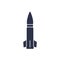 Ballistic missile icon on white