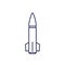 Ballistic missile icon on white, line vector