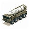 Ballistic missile launcher truck, illustration in the form of an isometric object isolated on a white background 2
