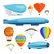 Ballon aerostat transport vector set.