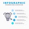 Balloon, Air, Air, Hot Blue Infographics Template 5 Steps. Vector Line Icon template