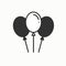 Balloon, air balloon icon. Party celebration, birthday, holidays, event, carnival festive. Thin line party element icon