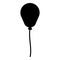 Balloon Airball with string rope inflatable helium icon black color vector illustration flat style image