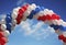 Balloon arch with vivid sky background