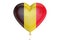 Balloon with Belgium flag in the shape of heart, 3D rendering