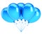 Balloon blue 5 birthday party decoration blank. five balloons bunch