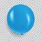 Balloon of blue color realistic design vector isolated on transparent background. Balloon made from rubber latex