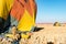 Balloon canvas in desert of Namibia