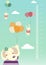 Balloon cartoons ,Meter wall or height meter from 50 to 180 centimeter,Vector illustrations