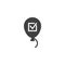 Balloon with check mark vector icon