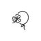 Balloon with clover line icon