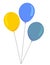 Balloon colorful ballon vector flat cartoon birthday party.