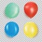 Balloon of different color realistic design vector isolated on transparent background. Balloons made from rubber latex
