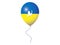 Balloon flag of Ukraine with the dove of peace