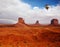 The balloon flies over Red Desert