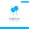 Balloon, Fly, Ireland Blue Solid Logo Template. Place for Tagline