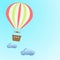 A balloon flying in the clouds across the sky. The concept of vacation, travel. Vector illustration for your ideas.